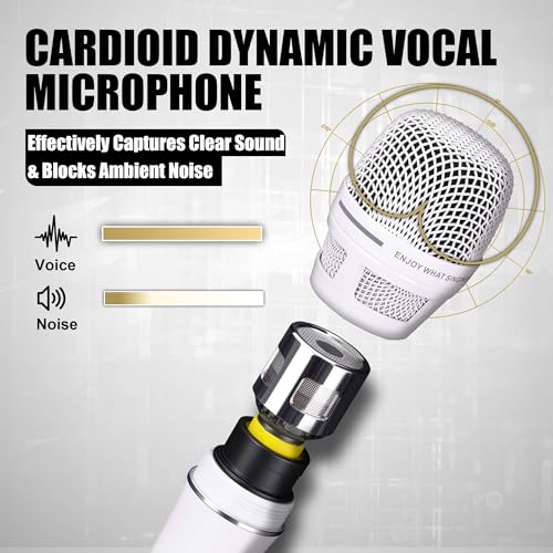 Professional Vocal Microphone for Singing, XLR Dynamic Wired Mic - color: A-White