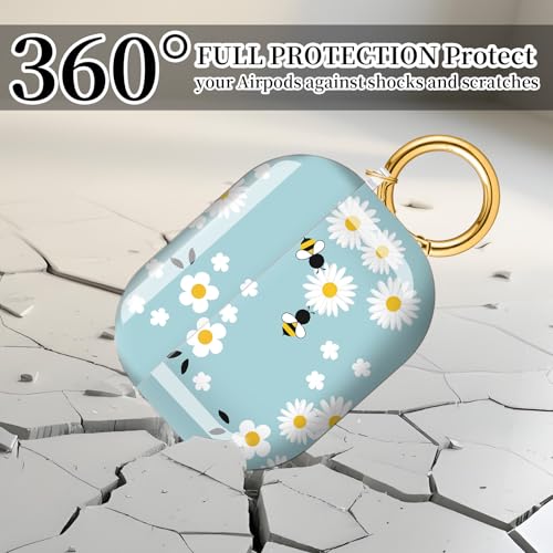 for AirPods Pro 3 Case (2025), Cute Cover Compatible with AirPod Pro 3rd Generation Shell with Rose Gold Keychain Earbuds Case for Women（Cute bee） - color: Cute bee