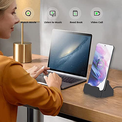 아이폰 15/16, 갤럭시, 구글 픽셀, LG, HTC 등을 위한 USB C 폰 도크 스테이션, 책상 나이트스탠드용 휴대폰 충전 스탠드 크래들, 스위치/스위치 라이트용 USB C 충전 도크 스탠드