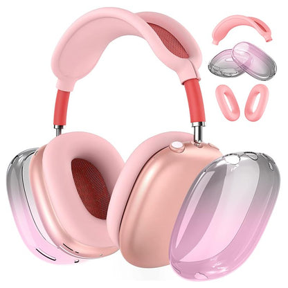3-in-1 Case Cover for AirPods Max 2/AirPods Max Headphones, Apple AirPod Max Accessory Protective Cover, Headband/Silicone Ear Pad/Ear Cups Covers, Anti-Scratch and Sweat-Proof - color: Schwarzes Basispulver