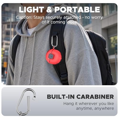 [Safety Lock] Compatible with Google Pixel Buds 2A Case, TPU Anti-Yellowing Shockproof Protective Cover for Google Pixel Buds 2A 2025, Includes Cleaning Kit & Carabiner (Transparent Red) - color: Transparent Red