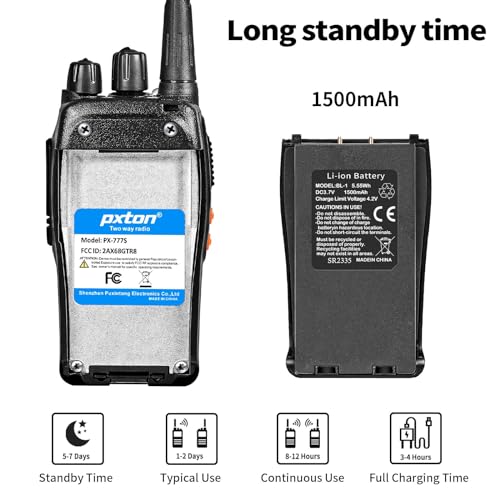 777S 10 Pack walkie talkies Rechargeable Long Range for Adults with Earpieces and Li-ion Battery,Two Way radios has VOX/TOT/Emergency Alarm/Battery Low Alert/Flashlight/Scan Function - style: 777S10-pack