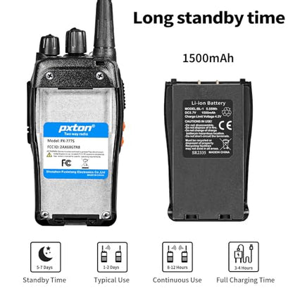 777S 10 Pack walkie talkies Rechargeable Long Range for Adults with Earpieces and Li-ion Battery,Two Way radios has VOX/TOT/Emergency Alarm/Battery Low Alert/Flashlight/Scan Function - style: 777S10-pack