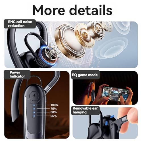 Bluetooth Headset, Single-Ear Wireless Earpiece