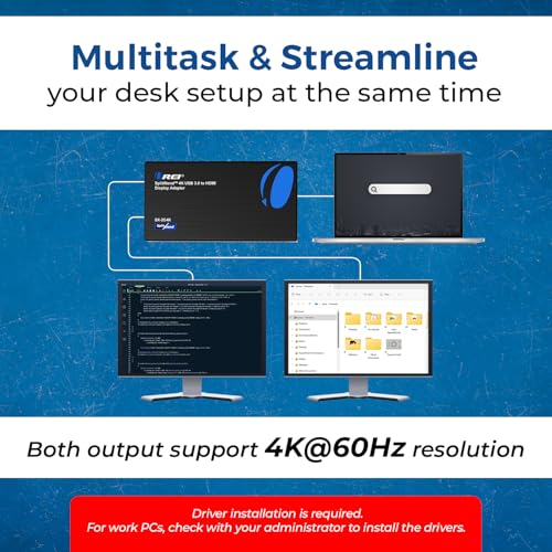 OREI SplitExtend 4K HDMI Splitter Extended Display for Dual Monitor - Multi-Monitor Display 3 Separate Screens - USB A & USB-C Adapter to HDMI 2.0, 4K@60hz, DisplayLink Driver MacOS, Windows | Multi-Monitor Display 3 Separate Screens - USB A & USB-C Adapt