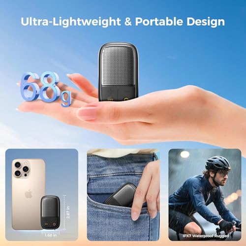 Wearable Bluetooth Speaker with Walkie-Talkie Function Based on Zello App | SUPERONE 2 Pack, IPX7 Waterproof Clip-on Speaker, Portable Speaker for Hands-Free Music/Calls, for Cycling/Hiking - style: 2 Item & Walkie Talkie Funtion