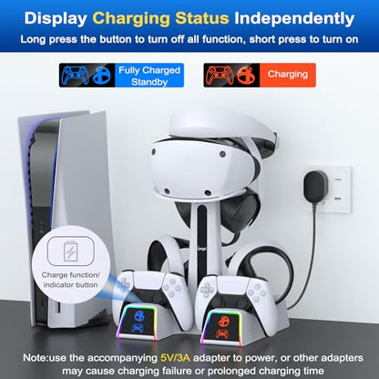RGB Charging Station for PSVR 2/PS5 Edge/PS5 Controller