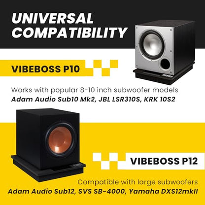 VibeBoss P10 - Acoustic Isolation Platform Suitable for 8-10 inches Subwoofers (13.7'' x 15.7'' x 2.5'') - size: 13.7'' x 15.7'' 2.5''
