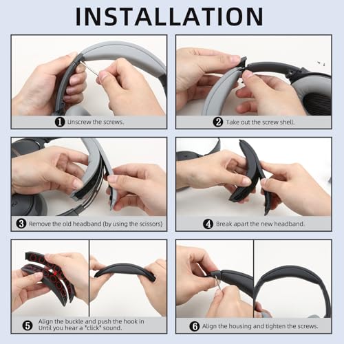 Ear Cushions and Headband Cushion Foam for Bose QuietComfort 35 45 (QC35 QC45) Headphones Accessories Easy to Install (Purple) - color: Purple