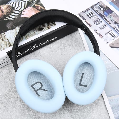 Ear Cushions for Bose QuietComfort 45 QC35 QC35ii QC25 QC15 Headphones Replacement Ear Pads with Protein Leather& Memory Foam (Sky Blue) - color: QC45 Sky Blue