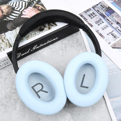 Ear Cushions for Bose QuietComfort 45 QC35 QC35ii QC25 QC15 Headphones Replacement Ear Pads with Protein Leather& Memory Foam (Sky Blue) - color: QC45 Sky Blue