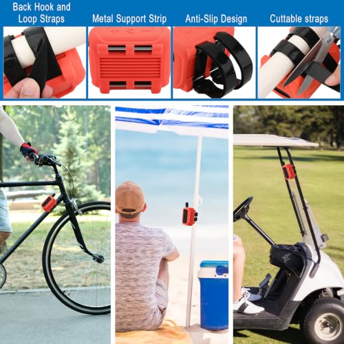Silicone Case Cover for JBL Go 5 Portable Speaker(Red) | Travel Carrying Protective Pouch with Attach Straps for Bike Golf Cart Scooter - color: Red