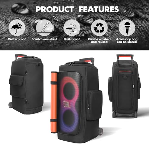 Speaker Cover Compatible with JBL PartyBox 320/PartyBox 310 | Scratch-Resistant, Dustproof, Portable Case with Storage Bag for Outdoor Party Speaker - size: For JBL partybox 320