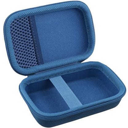 for JBL Go 5/4/3 Ultra Portable Speaker Hard Travel Case, Blue | Protective Storage Bag with Mesh Pocket & Hand Strap, Shockproof EVA Carrying Box, Soft Lining - color: Blue Case