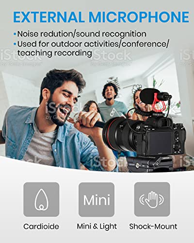 Moukey MCM-1 Camera Microphone, Video Mic with Shock Mount and Windshield, Professional Vlogging Kit for iPhone, Android Smartphone, DSLR Camera & Camcorder, Battery-Free Shotgun Mic