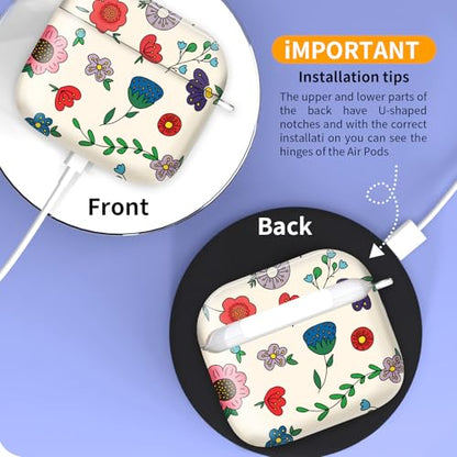 Compatible with AirPods 4th Generation Case 2024, Shockproof Cover with Golden Buckle for Women & Girls, Protective Anti-Drop Design(Cute Cartoon Flower) - color: Cute Cartoon Flower