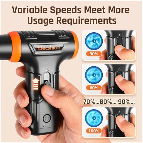 Compressed Air Duster - Electric Air Duster, 50 mph 110000RPM Super Power | Cordless Canned Air Dust Blower for PC/Computer/Blaster/Keyboard/Home, Mini/Variable Speed/Quick Dusting
