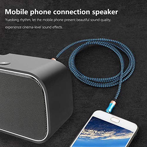 3.5mm Male to Male Audio Cable Nylon Braided AUX Audio Extension Cable Cord for Headphone, Car Stereo (5 Feet, Blue)
