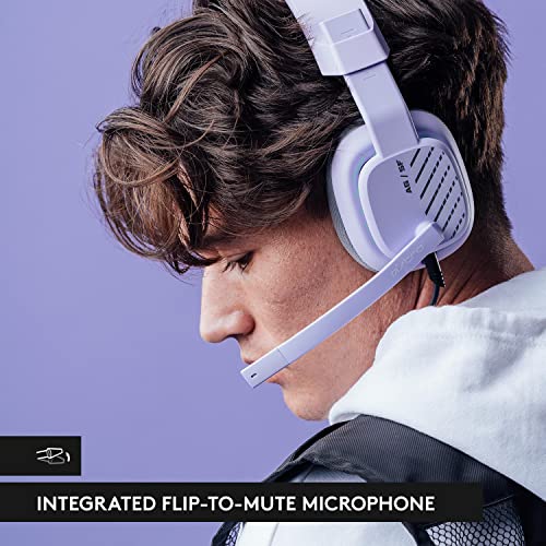 Logitech G Astro A10 Gen 2 Cross-Platform Wired Gaming Headset - Lilac | 3.5mm Headphone Jack, 32mm Drivers, Flip-to-Mute Mic, Over-Ear Cup Design - color: Lilac