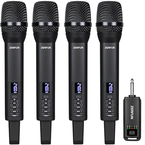 Rechargeable Wireless Microphones 4 Pack, D240, Black - color: Black, style: 4 Mics