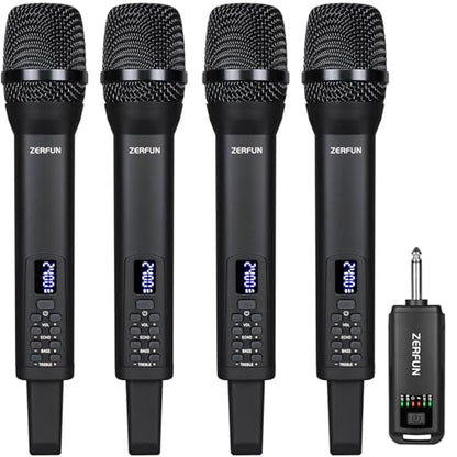 Rechargeable Wireless Microphones 4 Pack, D240, Black - color: Black, style: 4 Mics