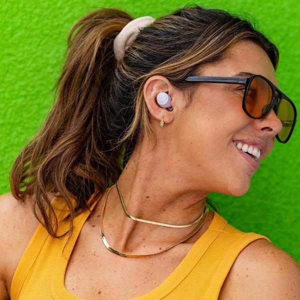 JLab, Go Air Pop, True Wireless Earbuds, Bluetooth 5.1, Dual Connect, IPX4, EQ3 Sound Settings, Lilac | In-Ear Headphones, Bluetooth, Wireless Earbuds, Earbuds with Microphone, USB Charging Box, Dual Connect, EQ3 Sound - color: Lilac
