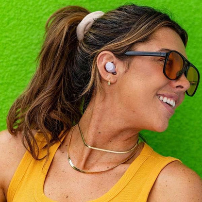 JLab, Go Air Pop, True Wireless Earbuds, Bluetooth 5.1, Dual Connect, IPX4, EQ3 Sound Settings, Lilac | In-Ear Headphones, Bluetooth, Wireless Earbuds, Earbuds with Microphone, USB Charging Box, Dual Connect, EQ3 Sound - color: Lilac