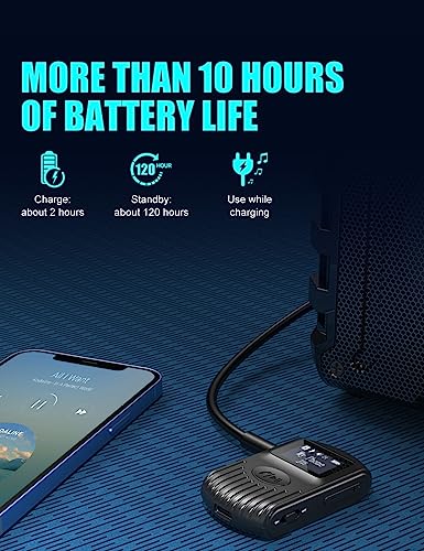 COMSOON Bluetooth Receiver, Black, 3.5mm AUX Bluetooth 5.0 Adapter | LCD Screen, Portable for Car/Home Stereo/Speaker/Wired Headphones, Noise Cancelling, Hands-Free Calling/Music Streaming