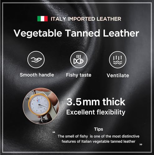Hiram Leather Case Replacement for Airpods Pro 3 2025,Vegetable Tanned Leather Portable Travel Case Compatible with Airpods Pro 3,Headphone Cases Replacement for AirPods Pro 3 Charging(Black) - color: Black