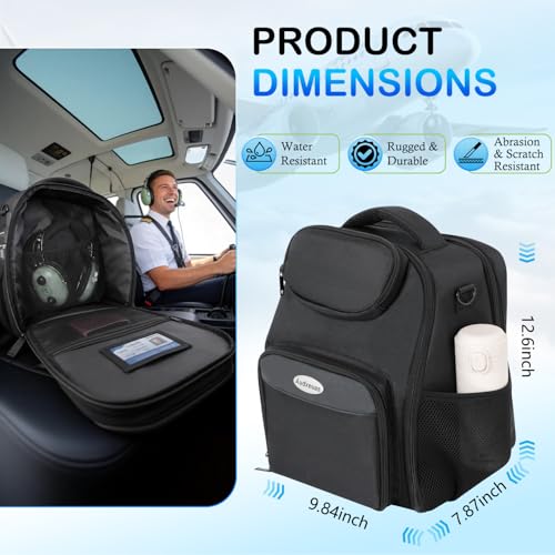 Flight Bags for Pilots, Aviation Headset Pilot Bag with Pockets, Bag Only