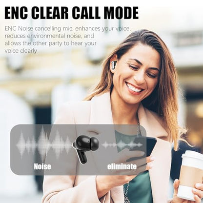 Wireless Earbuds for Samsung S25 S24 Z Flip 7 Fold 7 [ANC & ENC] Bluetooth Headphones Noise Cancelling Clear Call Microphone 40H Play Time HiFi Stereo Touch Control for iPhone/Galaxy/Android/PC/Laptop