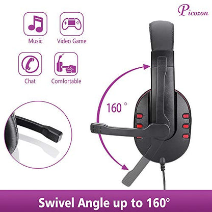 Picozon USB Gaming Headset Headphone with Microphone for PS4, PS5, Multi-Device Gaming