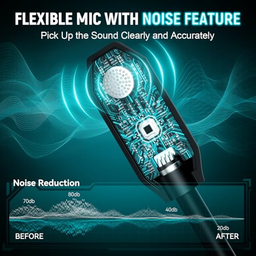 MD33 Wireless Gaming Headset with Mic for Xbox Series X|S Xbox One PS5 PC | 60H Playtime, Bluetooth Headphones with Low Latency, 3D Surround Sound, Noise Canceling Mic - color: Black