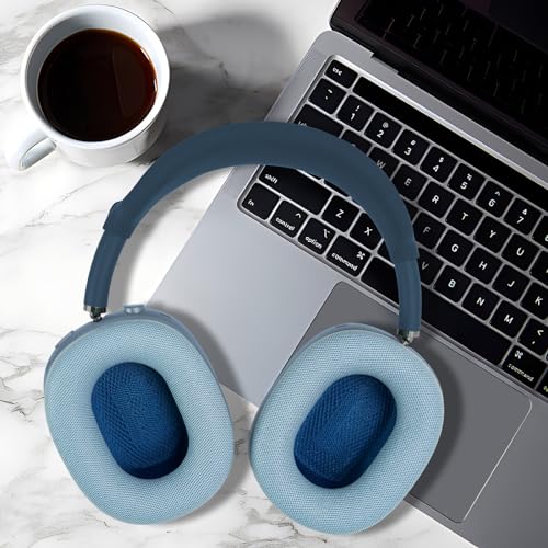 GEVO Upgraded Ear Cushions Replacement Earpads for AirPods Max 1 & 2 Headphones, Protein Leather Ear Pads Ear Covers Cups with Memory Foam and Magnet for AirPods Max 1 & 2 (Sky Blue) - color: Sky Blue