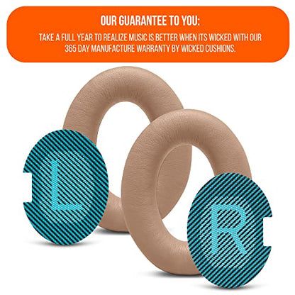 WC Wicked Cushions Upgraded Replacement Ear Pads for Bose Headphones - Compatible with QC15 / QC25 / QC35 & 35 ii / QC2 / AE2 / AE2i / AE2W / Soundlink - Softer Leather, Luxury Memory Foam | Beige - color: Beige