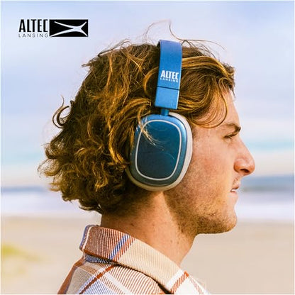 Altec Lansing Nanophones ANC 2.0, Wireless Over Ear Bluetooth Headphones with Noise Cancelling, 30 Hr Battery, Foldable Design, USB-C Charging, Voice Assistant Compatible (Metalic Blue)
