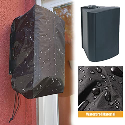 Outdoor Speaker Cover Waterproof Wall Mounted Speaker Protection with Windproof Elastic Cord - size: 1pack