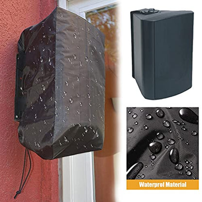 Outdoor Speaker Cover Waterproof Wall Mounted Speaker Protection with Windproof Elastic Cord - size: 1pack