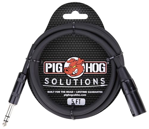 Pig Hog PX-TMXM05 TRS M to XLR M Cable 5ft