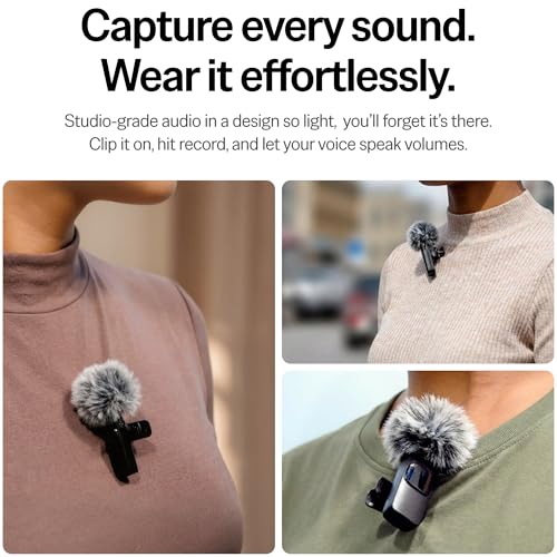 Mini Mic Pro (Latest Model – #1 Microphone for iPhone & Android, Wireless Mini Microphone, Clear Voice, Noise Cancelling, Lavalier Mic for TikTok, YouTube & Interviews (iPhone 14 & Below) - style: Lightning Only (iPhone 14 & Older)