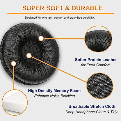 Ear Cushions for Sony JBL Headphone Replacement Ear Pads 70MM (2 Pack) | Work for Sony MDR-ZX110 ZX110NC ZX100 WH-CH500 CH520 CH510 V150 V250 V200 JBL Tune 510BT 500BT 450BT 660NC 600BTNC Headsets