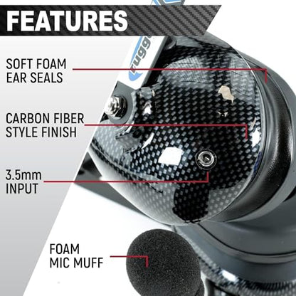 Rugged Radios H41-CF Headset & CC-Ken 2-Pin Coil Cord for Handheld Radios | 24dB NRR Headset Bundle for Baofeng, Rugged, Kenwood, HYT, Relm, SAMCOM & Wouxun Radios with PTT and 3.5mm Jack