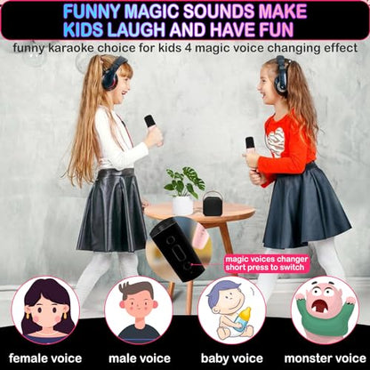 Mini Karaoke Machine for Kids & Adult, 4-12 Years Old Girls Christmas Birthday Gift, Karaoke Toys Gifts for Girls Ages 4, 5, 6, 7, 8, 9, 10, 12 +Year Old Birthday Party Black - color: Black