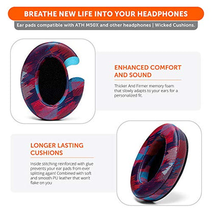 WC Wicked Cushions PadZ - Thick & Soft Ear Pads for ATH M50X / M40X / SteelSeries Arctis/HyperX Cloud & Alpha/Logitech G Pro X/Compatible with Over 50 Headphones | Speed Racer - color: Purple Speed Racer