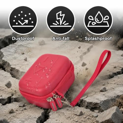 ANKHOH Hard Speaker Case for JBL Go 5/4/3 with Wrist Strap, Case Only - color: Red