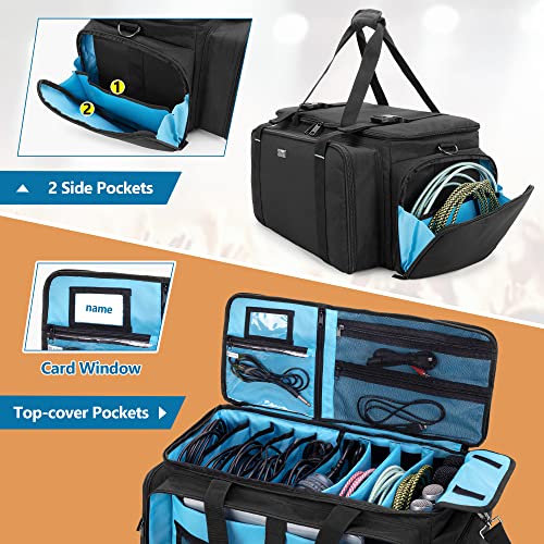 HODRANT Large DJ Gig Bag with Padded Bottom & Detachable Dividers