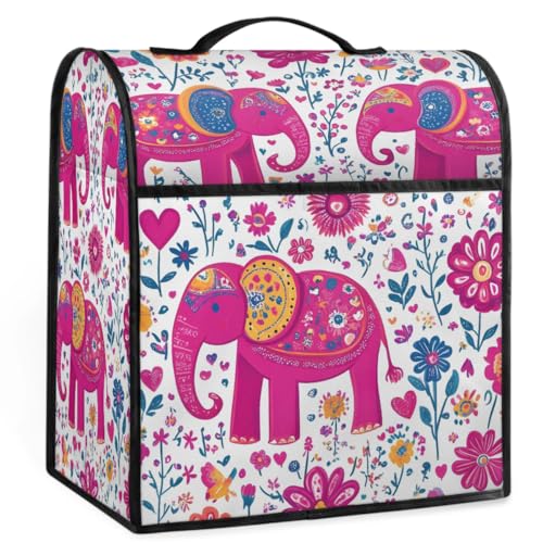 Stand Mixer Cover Compatible with KitchenAid Mixer 6/7/8 Quart with Pockets for Kitchen Aid Accessories and Attachments, Water-Resistant Quilted Polyester - color: Elephant