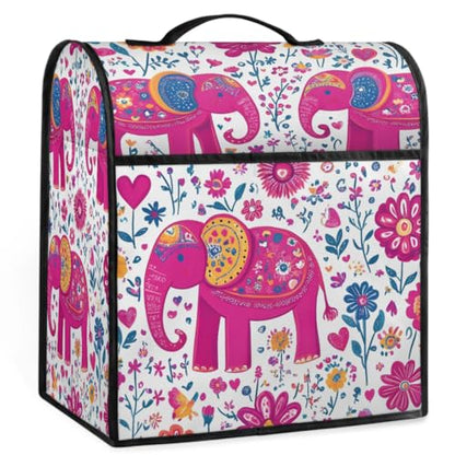 Stand Mixer Cover Compatible with KitchenAid Mixer 6/7/8 Quart with Pockets for Kitchen Aid Accessories and Attachments, Water-Resistant Quilted Polyester - color: Elephant