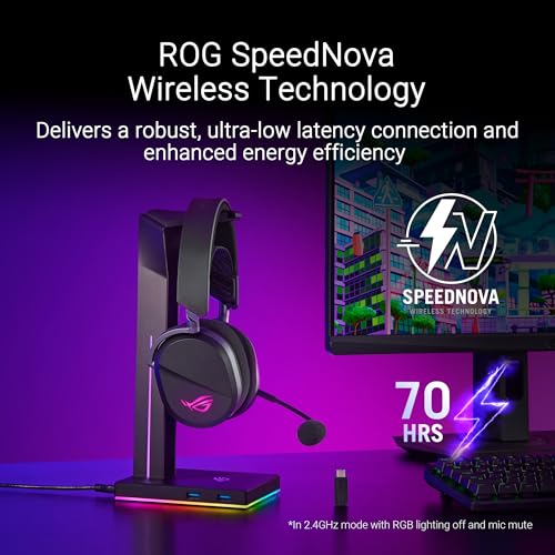 ASUS ROG Pelta Wireless Gaming Headset with Detachable Mic - Black - color: Black