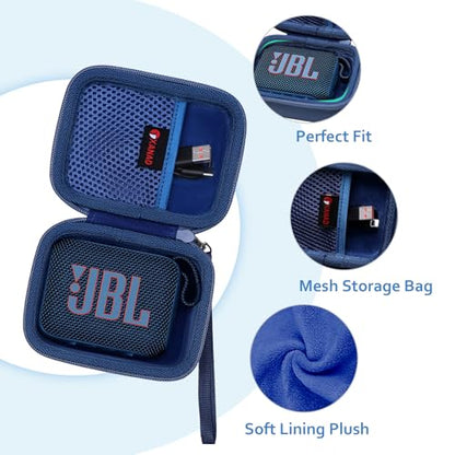 XANAD Hard Case Compatible with JBL Go 4 / GO 5 / Go 3 Ultra Speaker, Blue - color: Blue